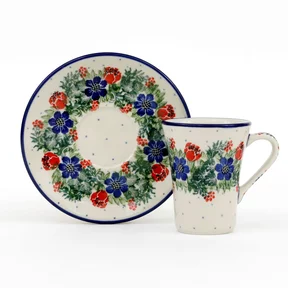 Filiżanka i spodek espresso F70 0,11l <br> 1535X Czerwony wianuszek